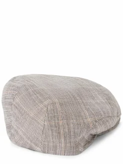 Nils Sundström Mützen & Caps<Herren Schiebermütze beige kariert