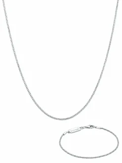 KUZZOI Schmuck<Herren Schmuckset silber uni
