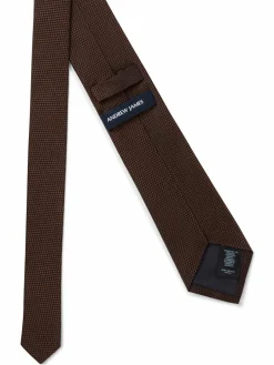 Andrew James Krawatten & Fliegen<Herren Seidenkrawatte nougat strukturiert