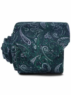 Andrew James Krawatten & Fliegen<Herren Seidenkrawatte tanne blau gemustert