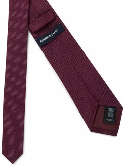 Andrew James Krawatten & Fliegen<Herren Seidenkrawatte bordeaux hellblau gepunktet