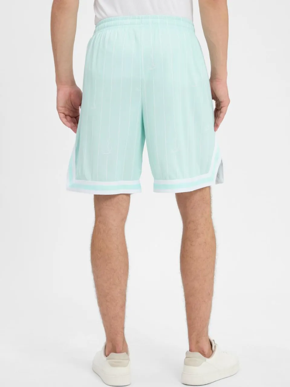 Karl Kani Hosen<Herren Shorts mint weiß gestreift