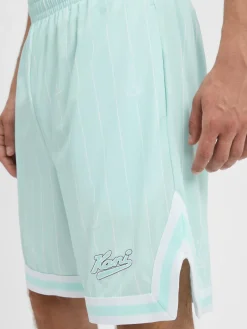 Karl Kani Hosen<Herren Shorts mint weiß gestreift