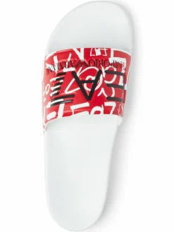 EA7 Emporio Armani Freizeit-Schuhe<Herren Slides rot weiß bedruckt