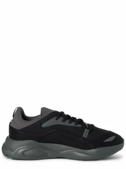 HUGO Freizeit-Schuhe<Herren Sneaker - Leon_Runn-rppu schwarz grau uni