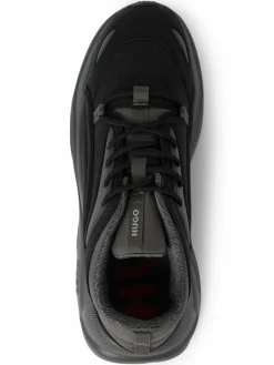 HUGO Freizeit-Schuhe<Herren Sneaker - Leon_Runn-rppu schwarz grau uni