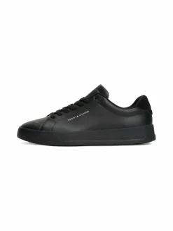 Tommy Hilfiger Freizeit-Schuhe|Sneaker<Herren Sneaker aus Leder - Court schwarz uni