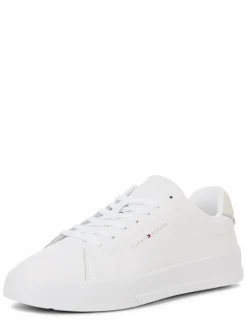 Tommy Hilfiger Freizeit-Schuhe|Sneaker<Herren Sneaker aus Leder - Court weiß uni