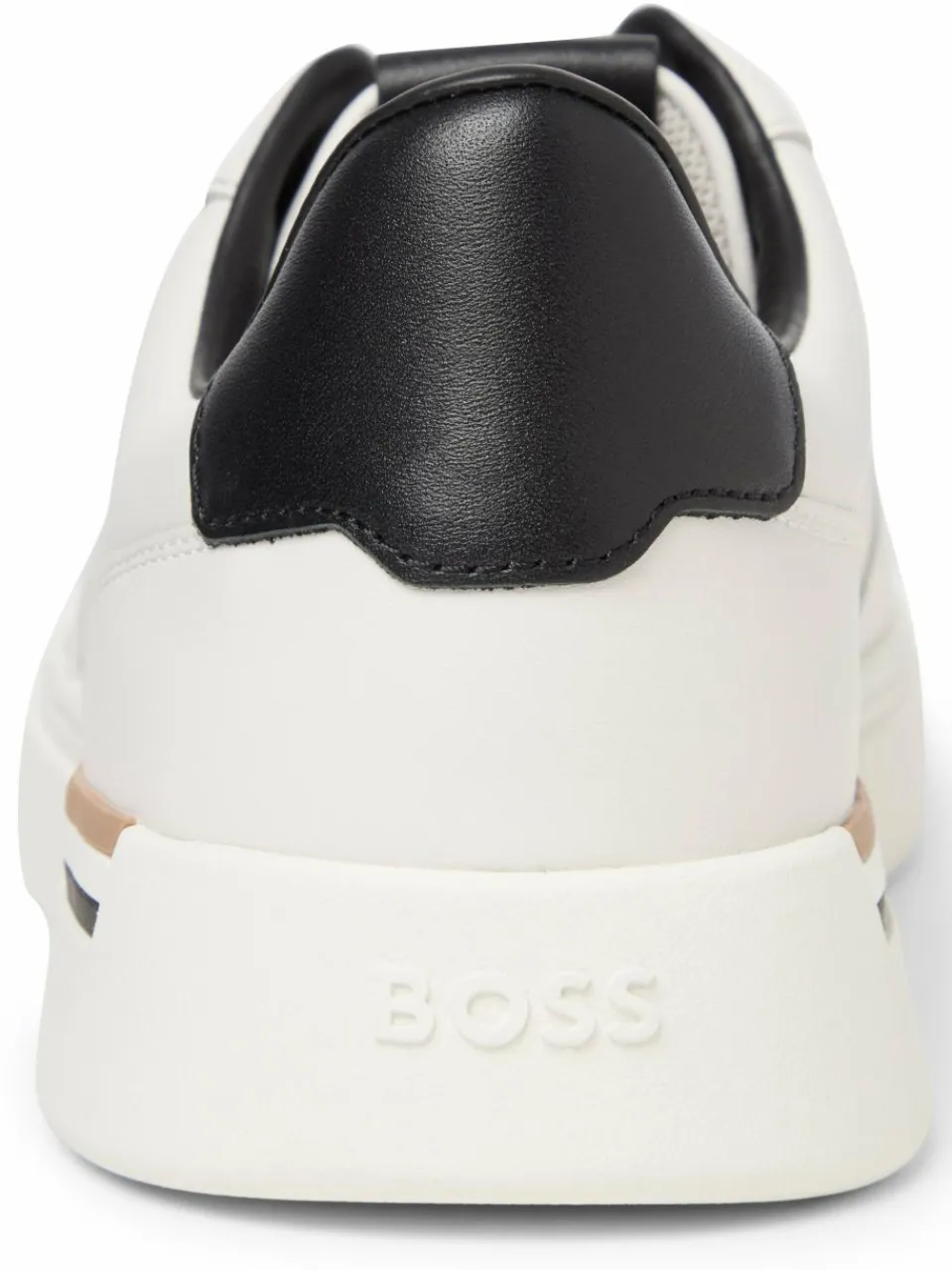 BOSS Freizeit-Schuhe|Sneaker<Herren Sneaker aus Leder - Clint_Tenn weiß uni