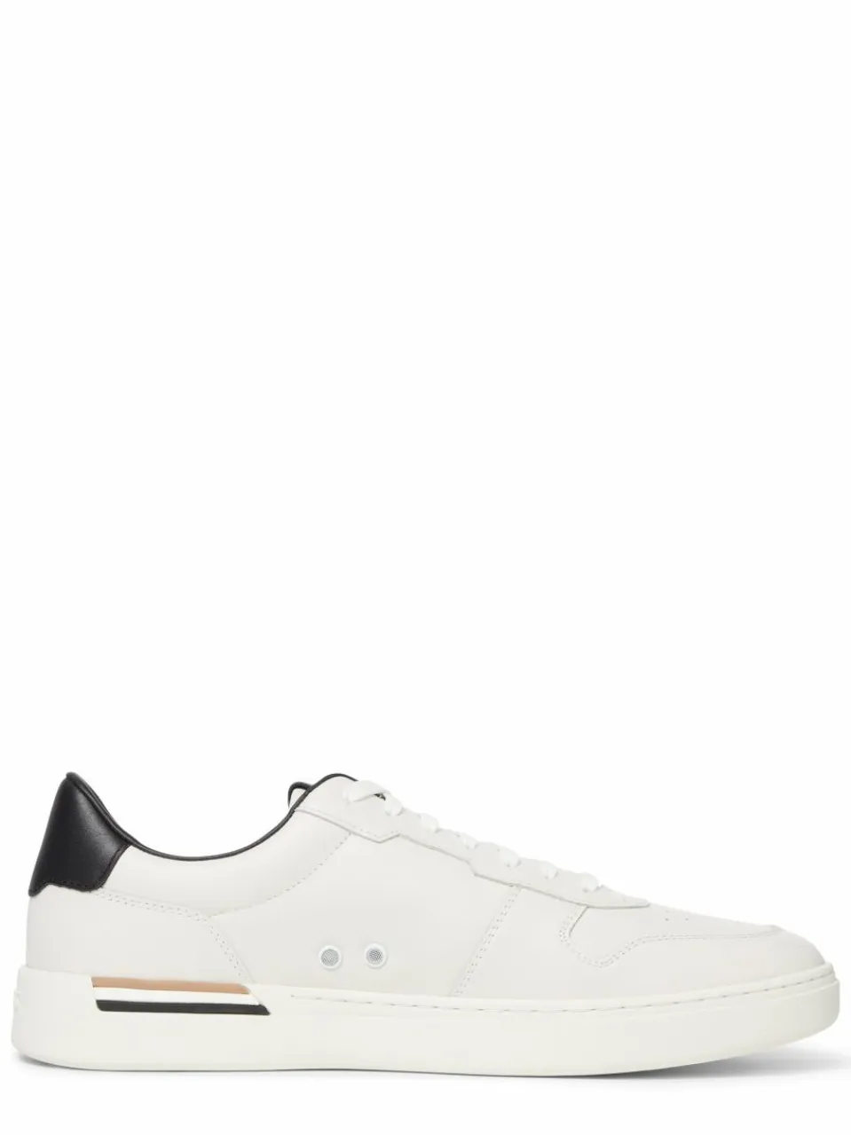 BOSS Freizeit-Schuhe|Sneaker<Herren Sneaker aus Leder - Clint_Tenn weiß uni