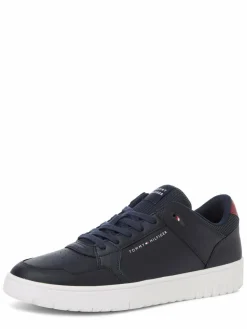 Tommy Hilfiger Freizeit-Schuhe|Sneaker<Herren Sneaker mit Leder-Anteil marine uni