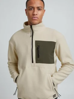 BLEND Sweatshirts & Sweatjacken<Herren Stehkragenpullover beige uni