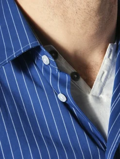 Jan Vanderstorm Hemden<Herren Streifenhemd - PERTTU royal gestreift