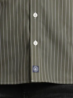 Jan Vanderstorm Hemden<Herren Streifenhemd - PERTTU oliv gestreift