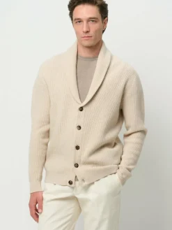 Profuomo Pullover & Strickjacken<Herren Strickjacke weiß uni