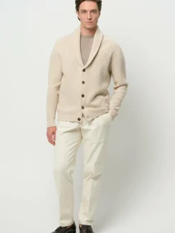 Profuomo Pullover & Strickjacken<Herren Strickjacke weiß uni