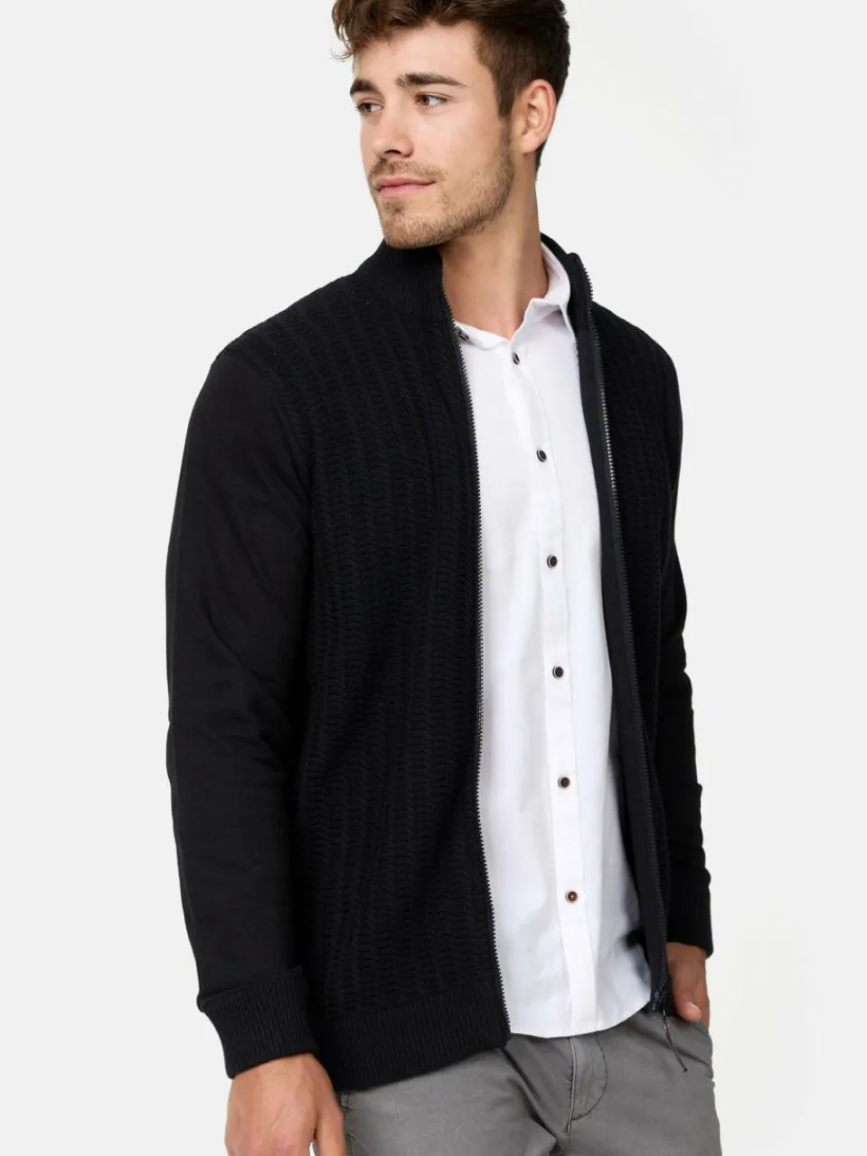 Indicode Pullover & Strickjacken<Herren Strickjacke - INCason schwarz uni