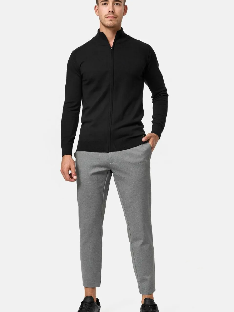 Indicode Pullover & Strickjacken<Herren Strickjacke - Lau schwarz uni