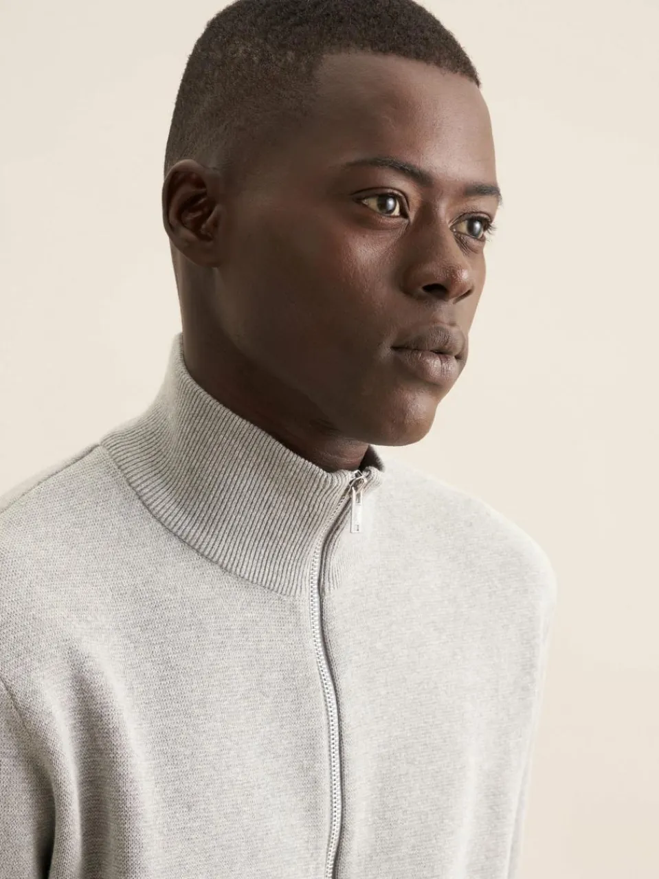 Seidensticker Pullover & Strickjacken<Herren Strick-Jacke - Uni hellgrau uni