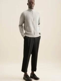 Seidensticker Pullover & Strickjacken<Herren Strick-Jacke - Uni hellgrau uni