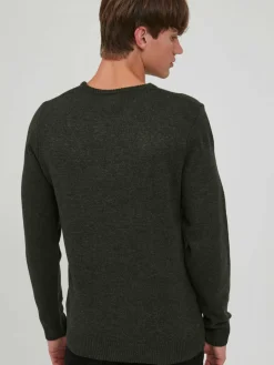 BLEND Pullover & Strickjacken<Herren Strickpullover grün uni