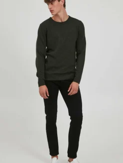 BLEND Pullover & Strickjacken<Herren Strickpullover grün uni