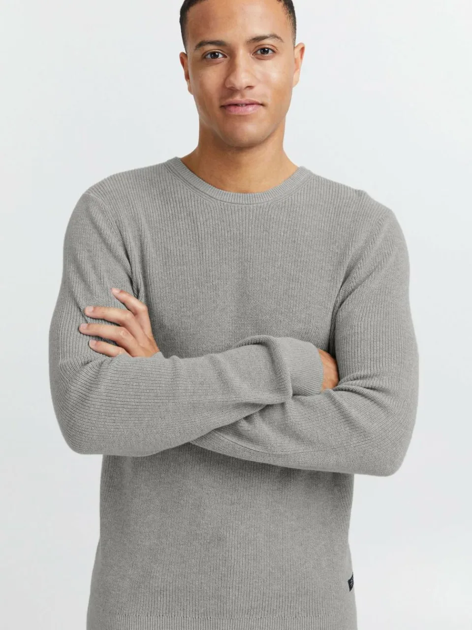 BLEND Pullover & Strickjacken<Herren Strickpullover grau uni