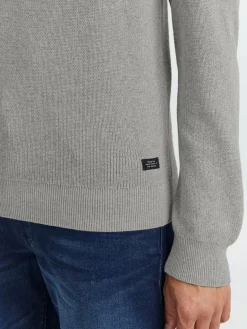 BLEND Pullover & Strickjacken<Herren Strickpullover grau uni