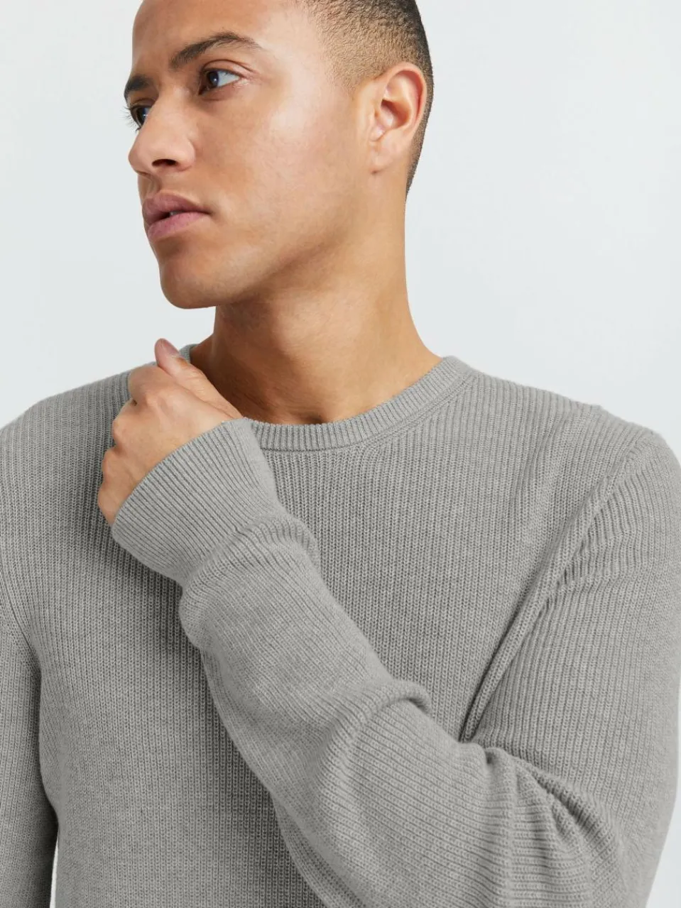 BLEND Pullover & Strickjacken<Herren Strickpullover grau uni