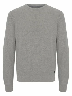 BLEND Pullover & Strickjacken<Herren Strickpullover grau uni