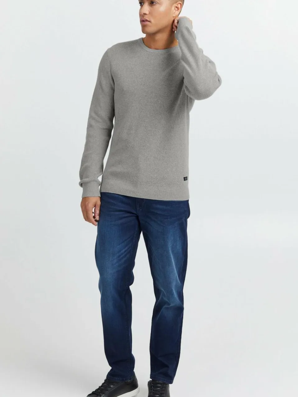 BLEND Pullover & Strickjacken<Herren Strickpullover grau uni