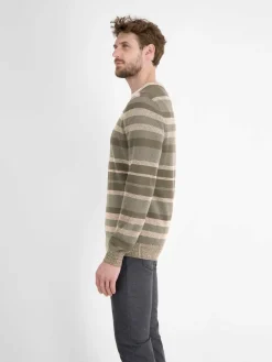 LERROS Pullover & Strickjacken<Herren Strickpullover beige gestreift