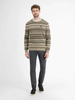 LERROS Pullover & Strickjacken<Herren Strickpullover beige gestreift
