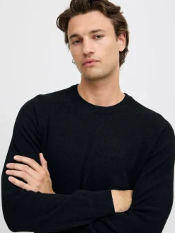 BLEND Pullover & Strickjacken<Herren Strickpullover schwarz uni