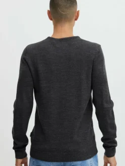 BLEND Pullover & Strickjacken<Herren Strickpullover anthrazit gemustert