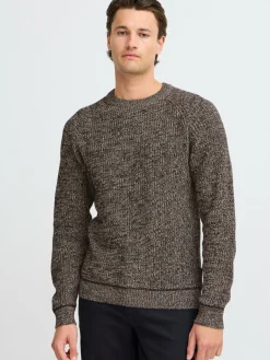 BLEND Pullover & Strickjacken<Herren Strickpullover schwarz meliert