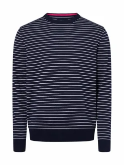 Andrew James Pullover & Strickjacken<Herren Strickpullover marine weiß gestreift