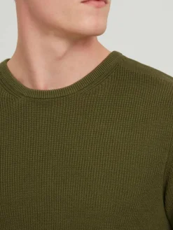 BLEND Pullover & Strickjacken<Herren Strickpullover grün uni