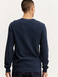BLEND Pullover & Strickjacken<Herren Strickpullover blau uni