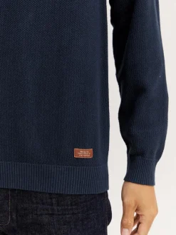 BLEND Pullover & Strickjacken<Herren Strickpullover blau uni