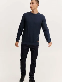 BLEND Pullover & Strickjacken<Herren Strickpullover blau uni