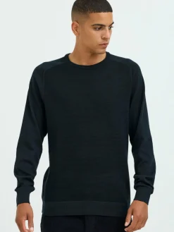 BLEND Pullover & Strickjacken<Herren Strickpullover schwarz strukturiert