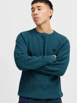BLEND Pullover & Strickjacken<Herren Strickpullover petrol uni