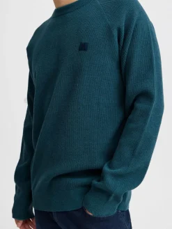 BLEND Pullover & Strickjacken<Herren Strickpullover petrol uni