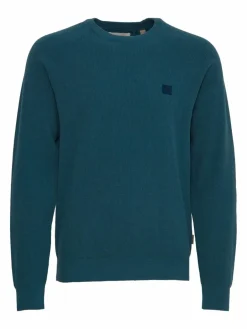 BLEND Pullover & Strickjacken<Herren Strickpullover petrol uni