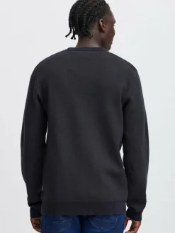 BLEND Pullover & Strickjacken<Herren Strickpullover schwarz meliert