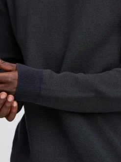 BLEND Pullover & Strickjacken<Herren Strickpullover schwarz meliert