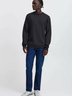 BLEND Pullover & Strickjacken<Herren Strickpullover schwarz meliert