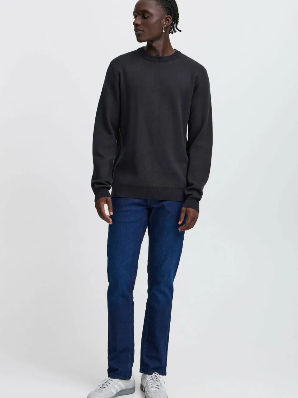 BLEND Pullover & Strickjacken<Herren Strickpullover schwarz meliert