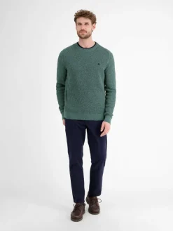 LERROS Pullover & Strickjacken<Herren Strickpullover blau uni